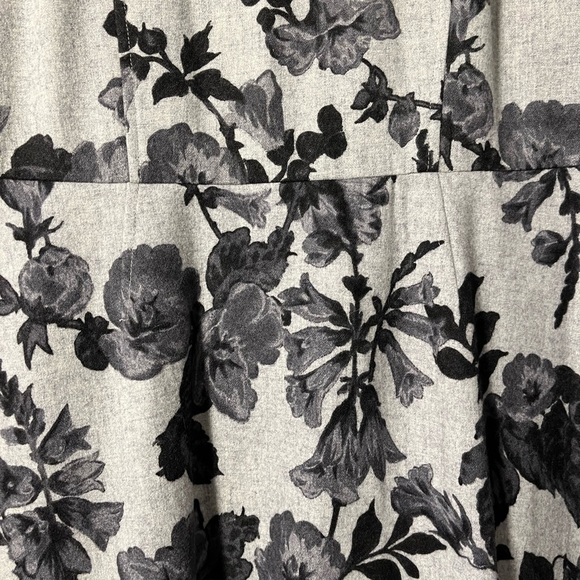 Talbots Black and Gray Floral Wool Blend Dress Size 8 - Picture 8 of 13